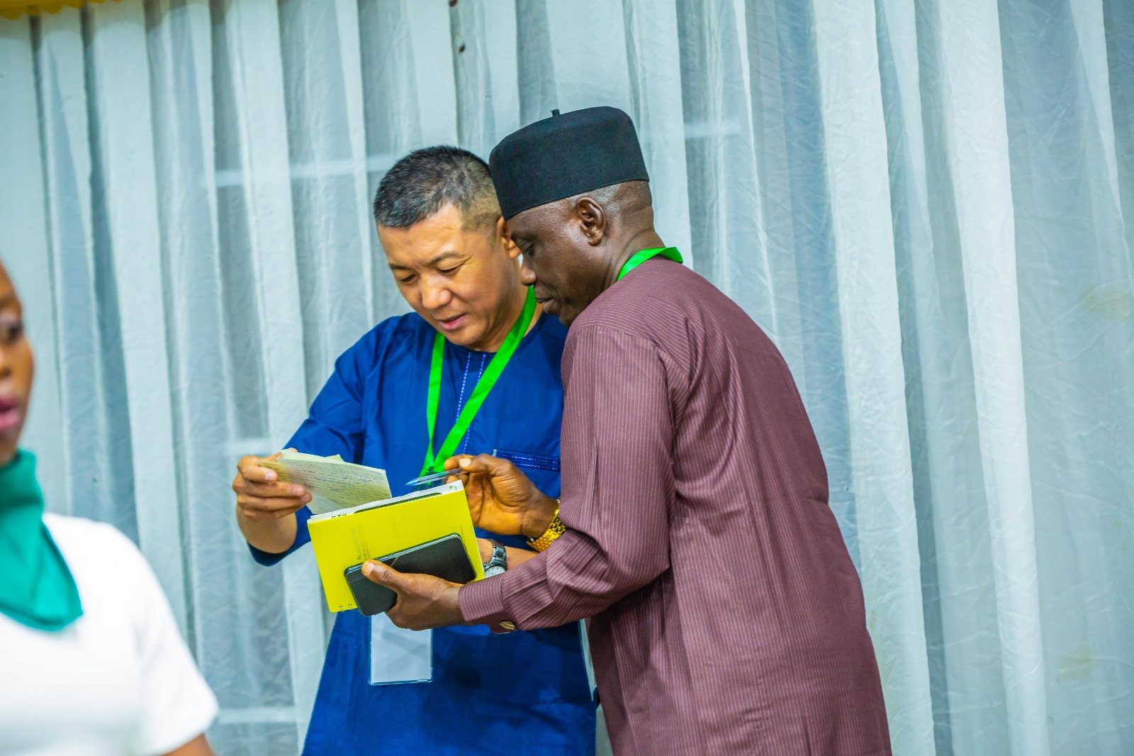 International partners reviewing project documents